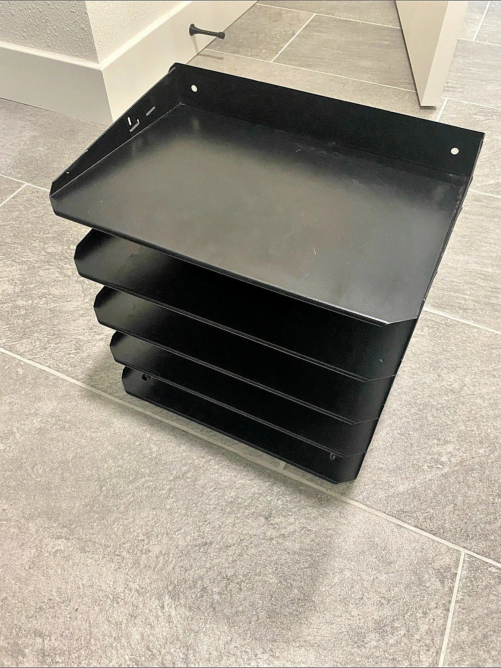 Black Metal 5-Tier Desk Organizer